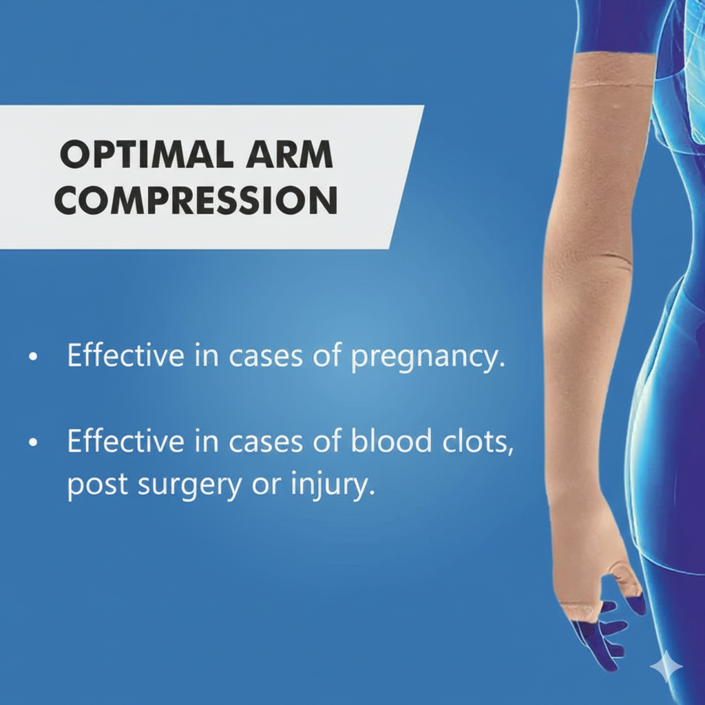 Lymphedema Arm Sleeve (Pair) | Firm Compression for Swelling & Lymphatic Relief